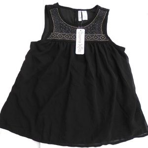 Japna Kids Sheer Sequin Short Dress Blouse Top